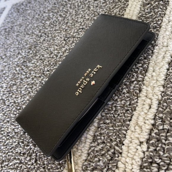 Kate Spade Staci Large Slim Bifold Wallet Black - Picture 4 of 16